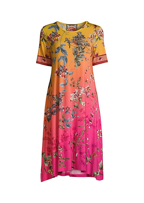 Floral Ombre Swing Dress