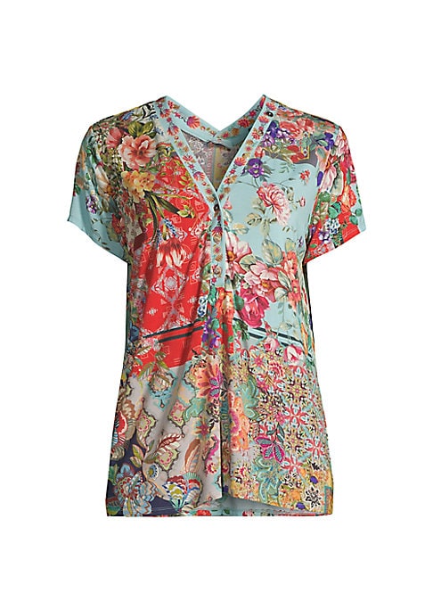 Floral Patch V-Neck Tee