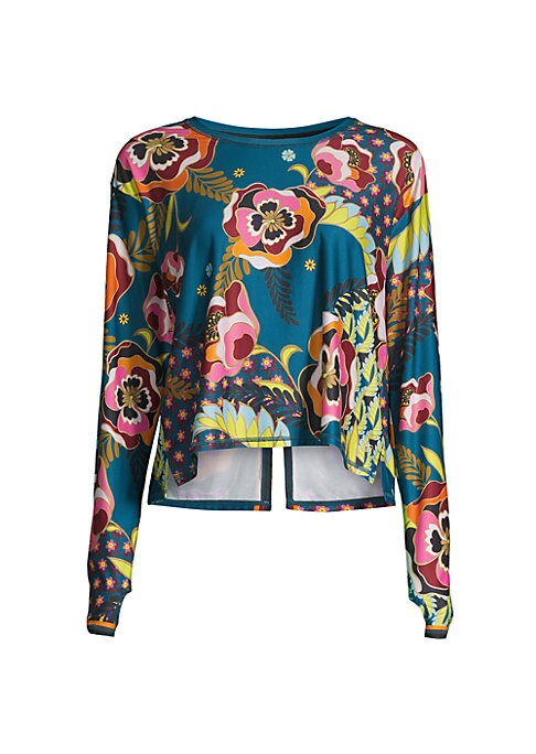Chic Floral Keyhole Blouse