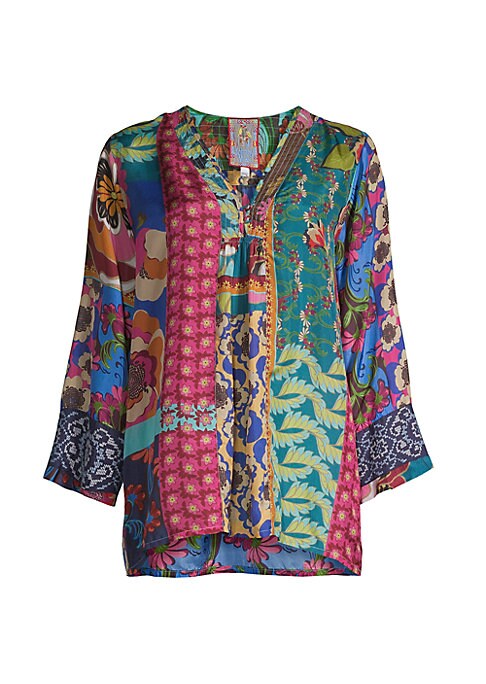 Silk Patchwork Blouse