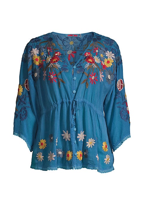Floral Tie Waist Blouse