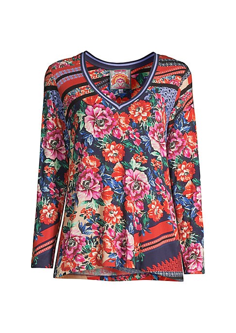 Floral V-Neck Tee