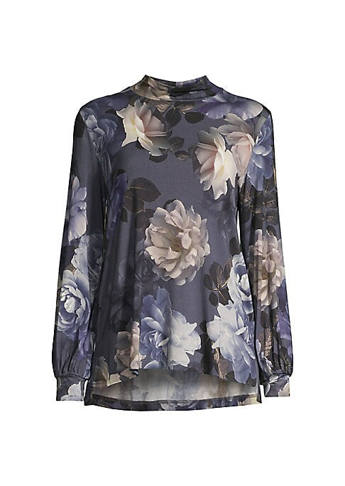 Vibrant Peony Mock Top