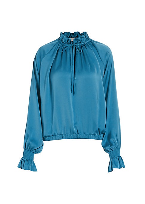 Ruffled Satin Elegance Blouse