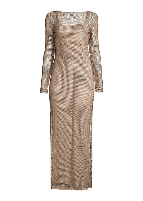 Studded Mesh Maxi Gown