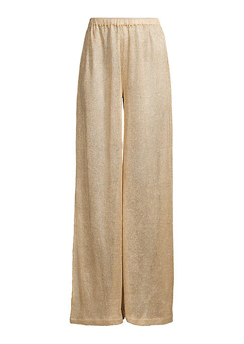Metallic Wide-Leg Trousers