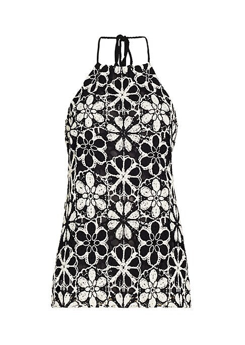 Floral Lace Halter Dress