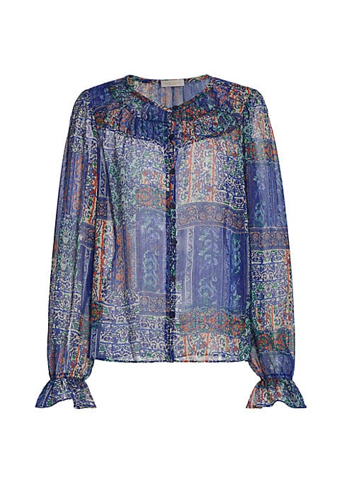 Metallic Print Blouse