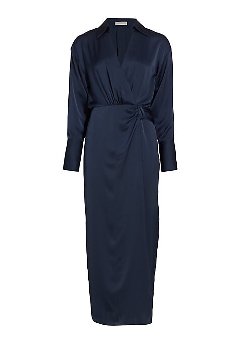 Draped Satin Maxi Dress