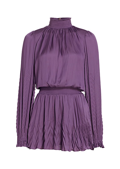 Chevron Blouson Minidress