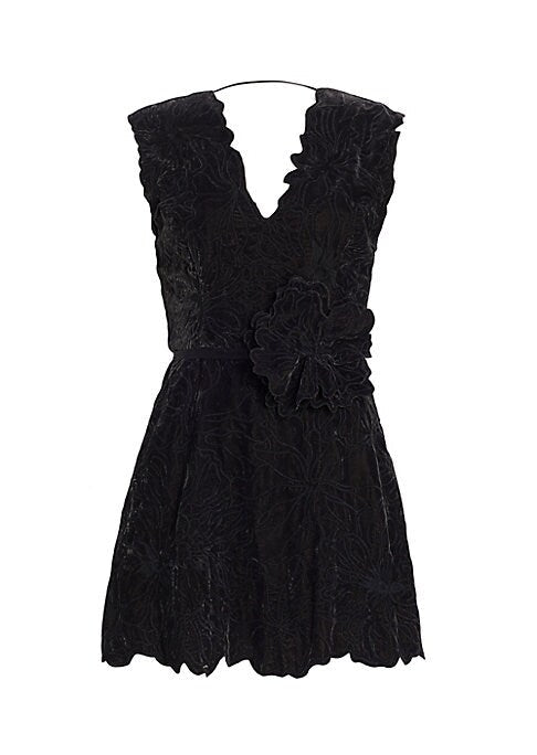 Velvet Floral Elegance Dress