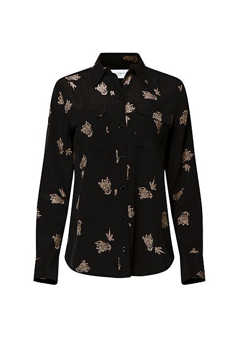Elephant Print Silk Shirt