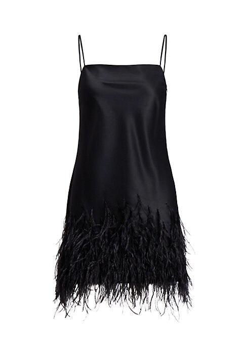 Feather Chic Satin Dress