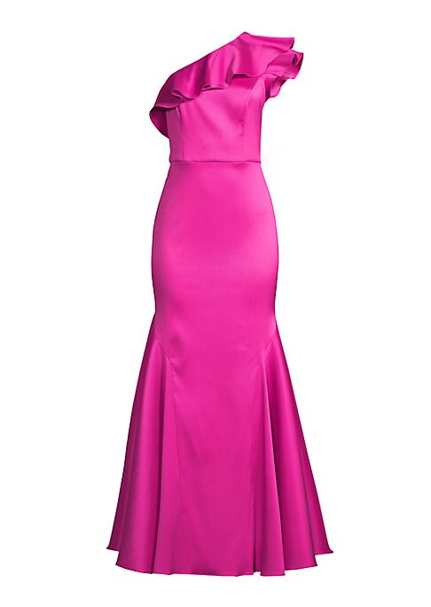 Ruffled Satin Elegance Gown