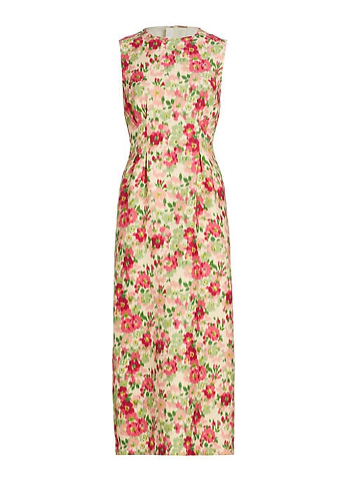 Floral Silk Sheath Dress