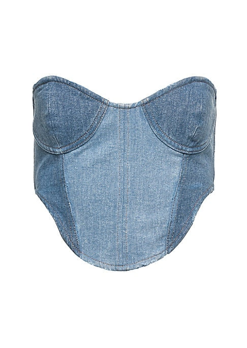 Chic Denim Bustier Top