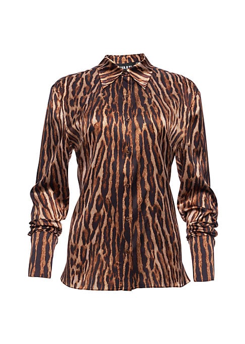 Cheetah Print Silk Blouse