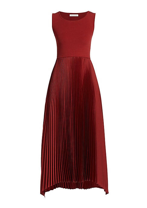 Pleated Elegance Midi-Dress