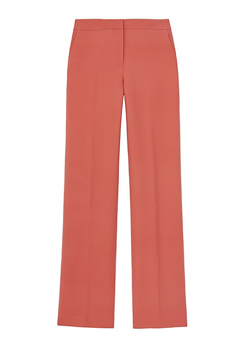 Silk Wool Straight Trousers