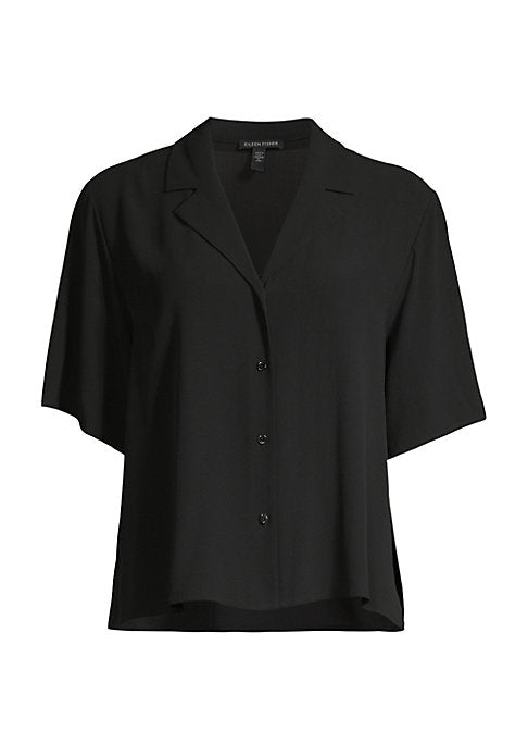 Silk Elbow Sleeve Blouse