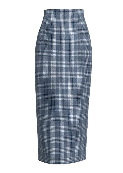 Tricolor Cashmere Midi Skirt