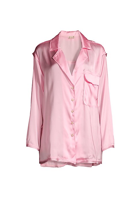 Satin Luxe Button Top