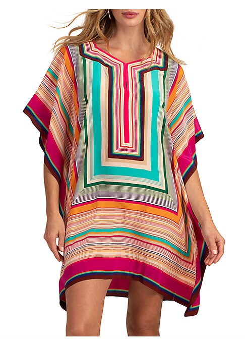 Silk Stripes Caftan Dress