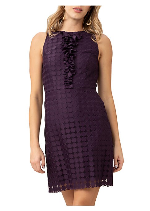 Ruffled Dot Sheath Dress