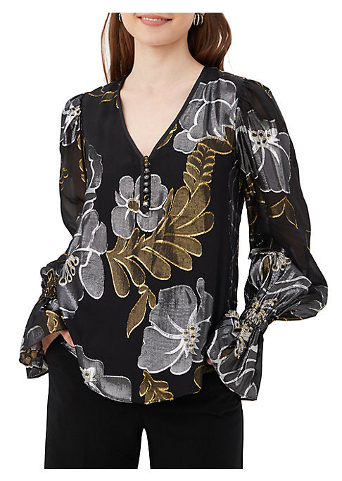 Metallic Petal Blouse