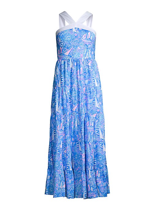 Nautical Halterneck Midi Dress