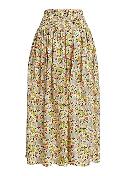 Floral Silk Maxi Skirt