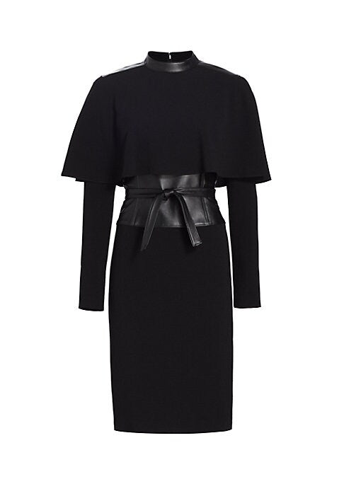 Chic Leather Cape Dress