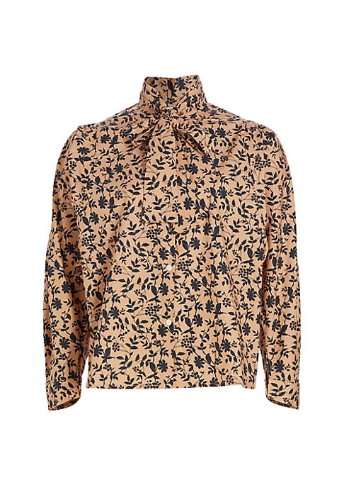 Floral Tie-Neck Blouse