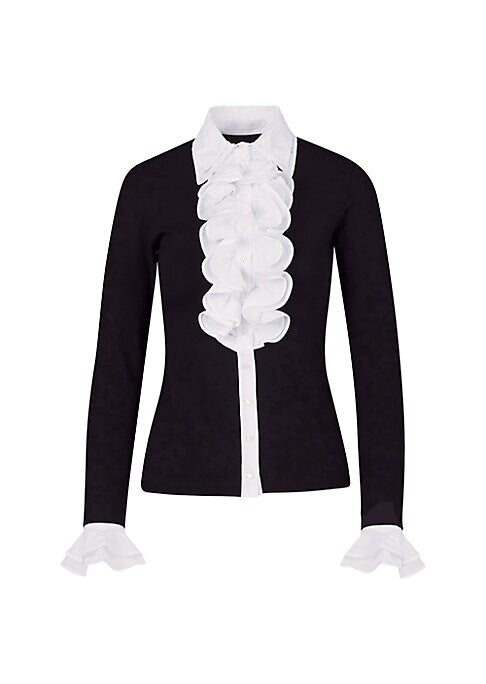 Chic Ruffled Jersey Blouse