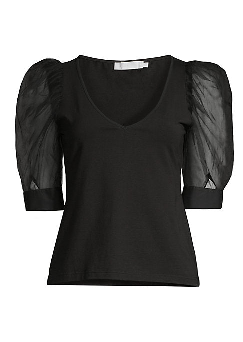 Puff Sleeve V-Neck Tee