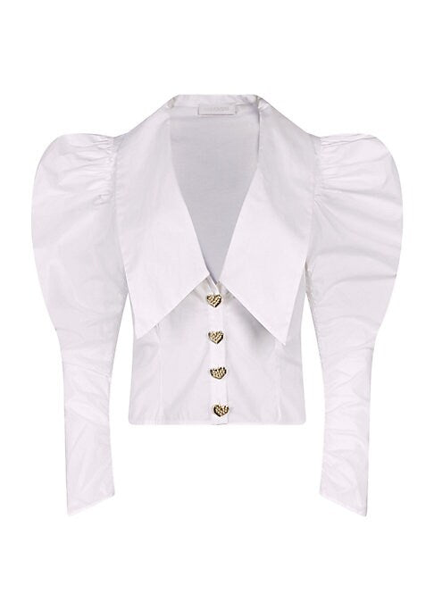 Balloon Sleeve Heart Blouse