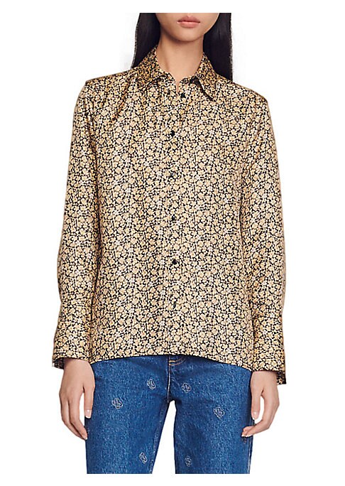 Silk Floral Button-Up