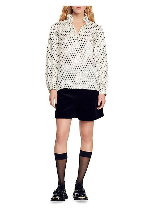 Polka Dot Ruffle Top