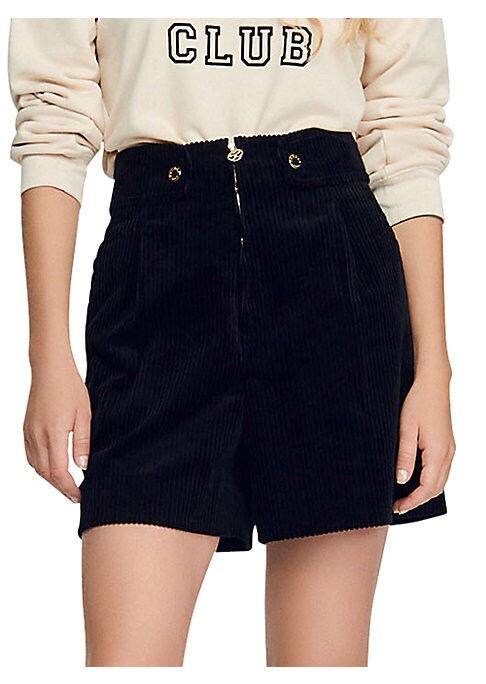 Pleated Corduroy Summer Shorts