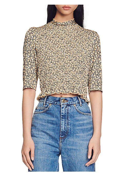 Floral Smocked Crop Top