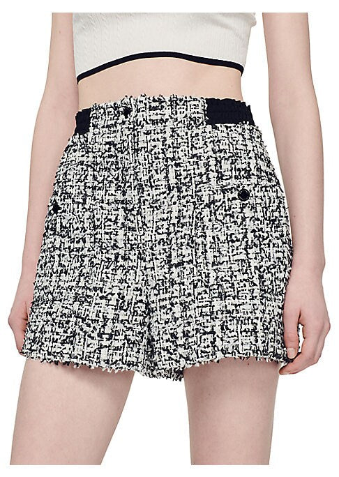 Tweed High-Waisted Shorts