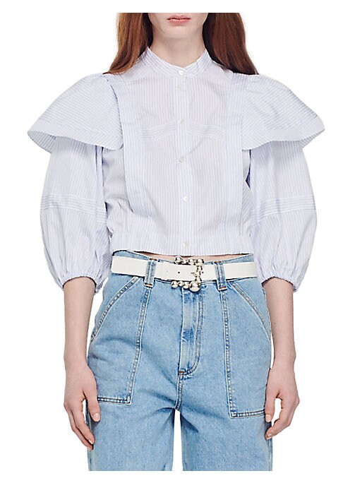 Ruffled Striped Elegance