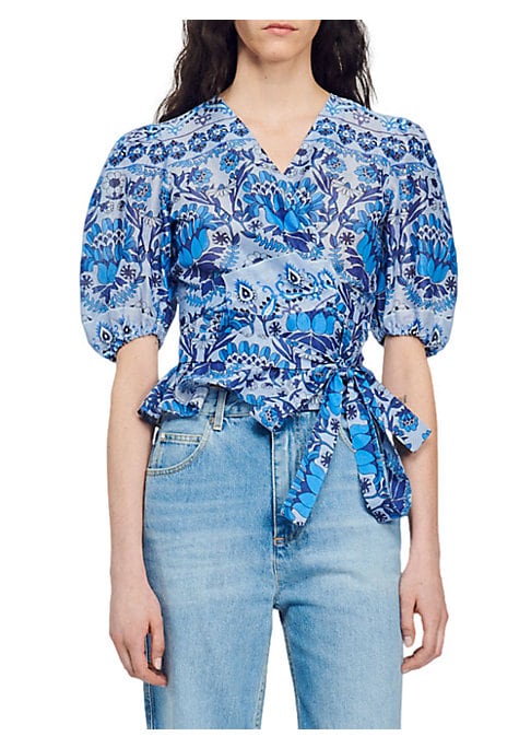 Scarf Print Peplum Top