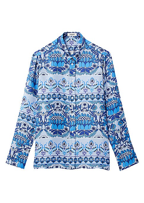 Scarf Print Silk Top