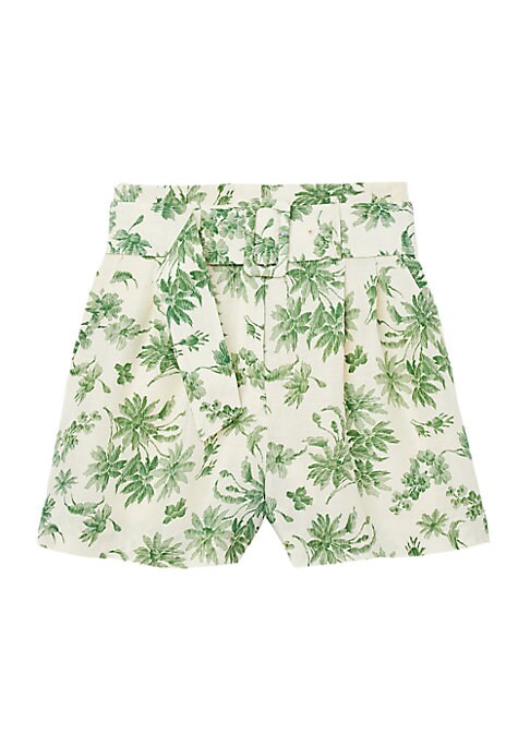 Tropical Chic Belted Shorts