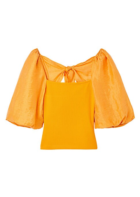 Satin-Blend Sleeve Top