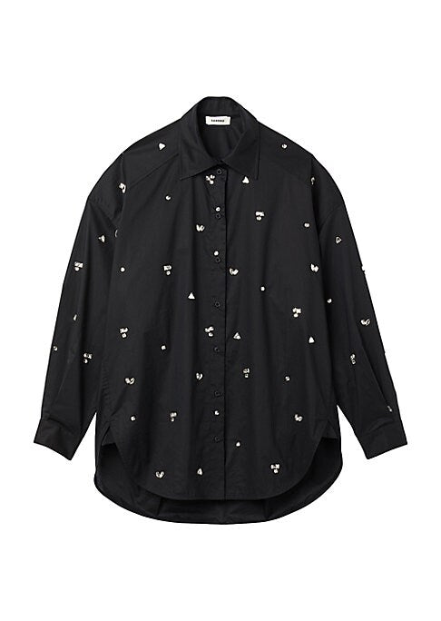 Eco-Chic Embellished Shirt