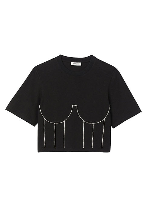 Rhinestone Crop Tee