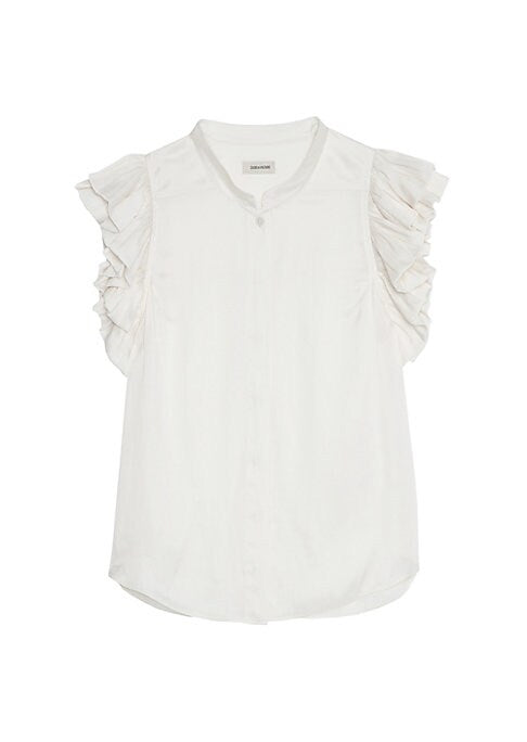 Ruffled Satin Elegance Top