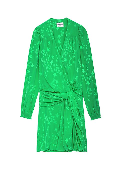 Starry Silk Wrap Dress